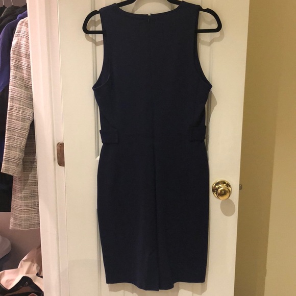 C Wonder Solid Ponte Shift Dress sleeveless Navy - Picture 6 of 7